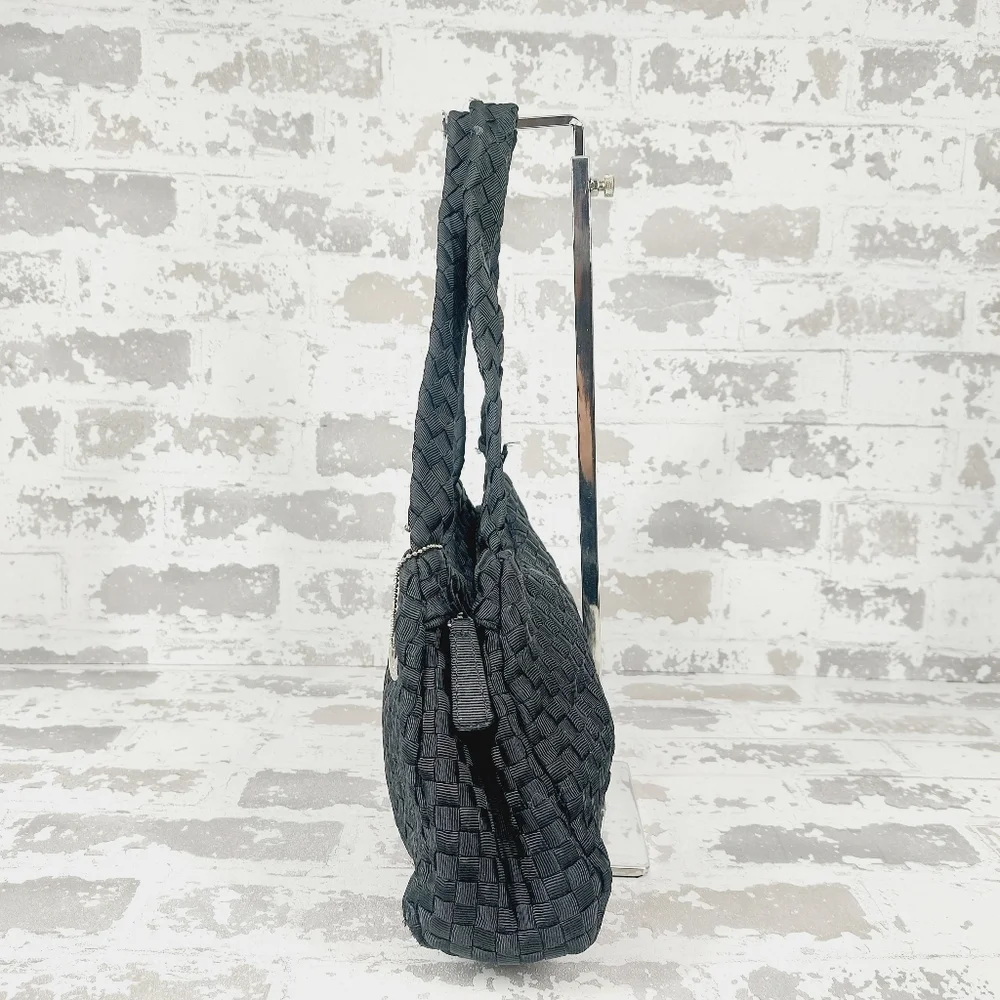 The SAK Baguette Purse Bag Black Crochet Woven Handbag Shoulder Bag 1014 - Picture 4 of 15